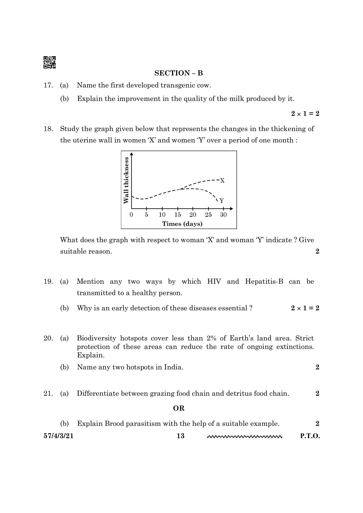 CBSE Class 12 57 4 3 Biology 2024 Question Paper - Page 13