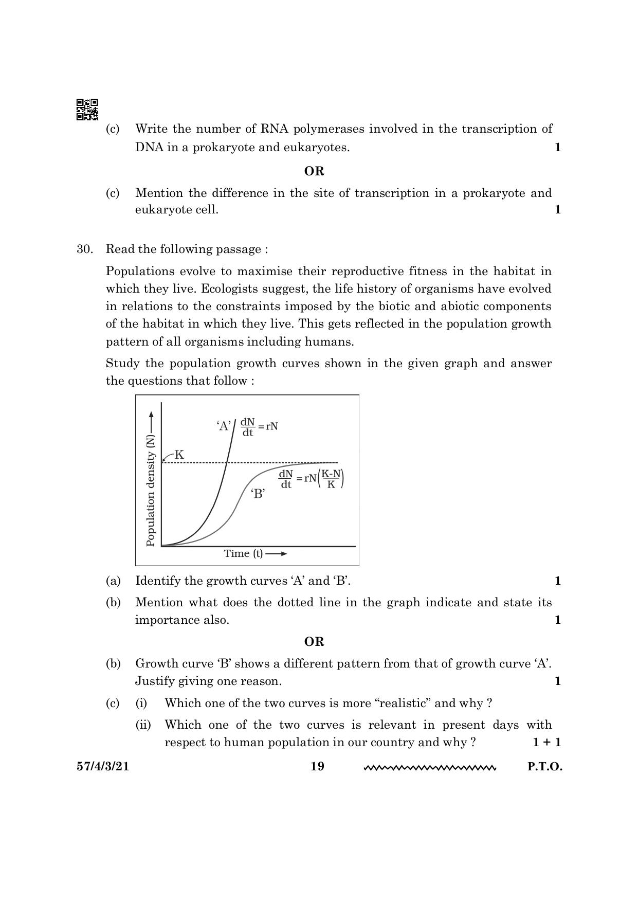 CBSE Class 12 57 4 3 Biology 2024 Question Paper - Page 19