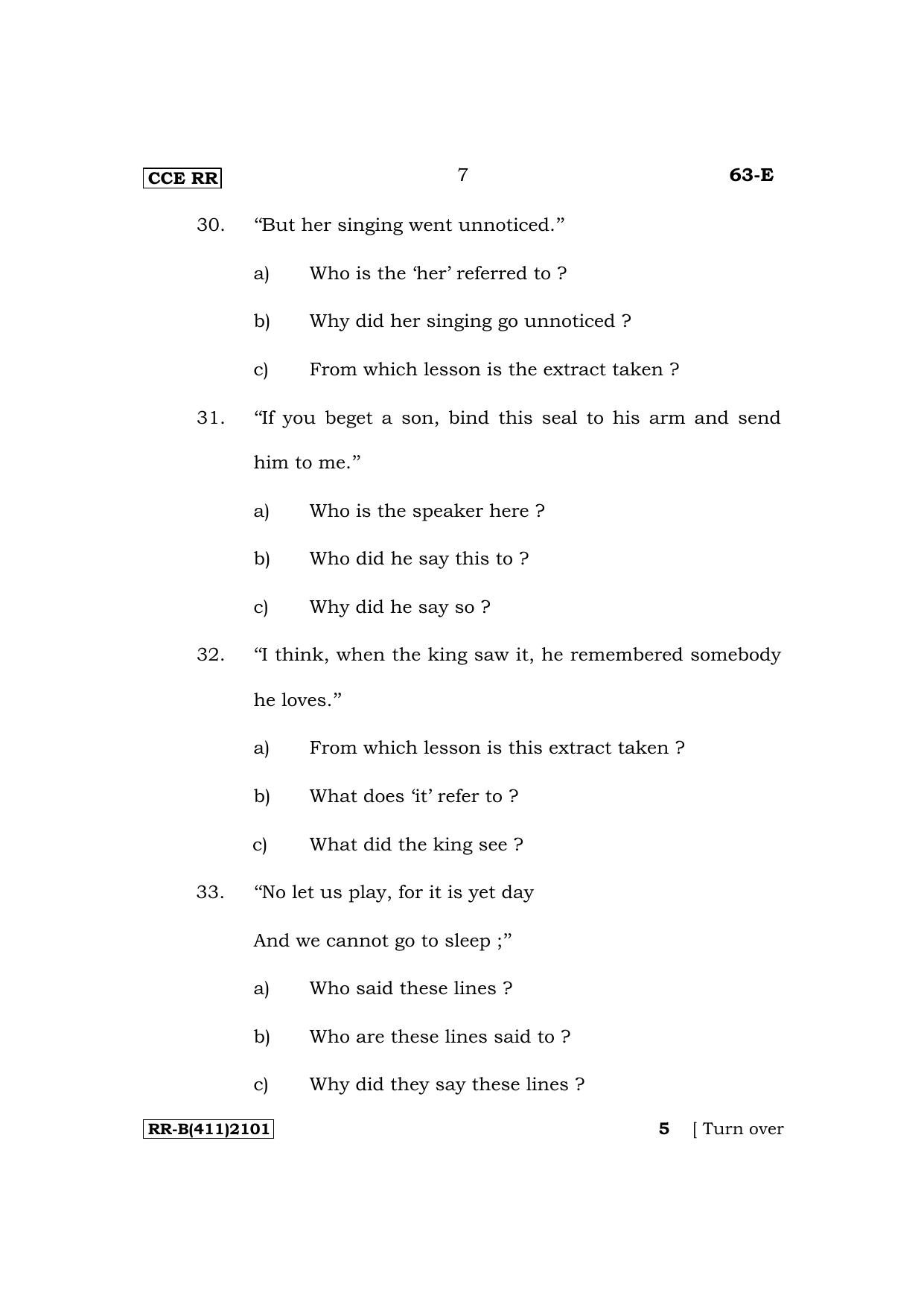 Karnataka SSLC Third Language English Supplementary Exam Question Paper 2023 (B Version) - Page 7