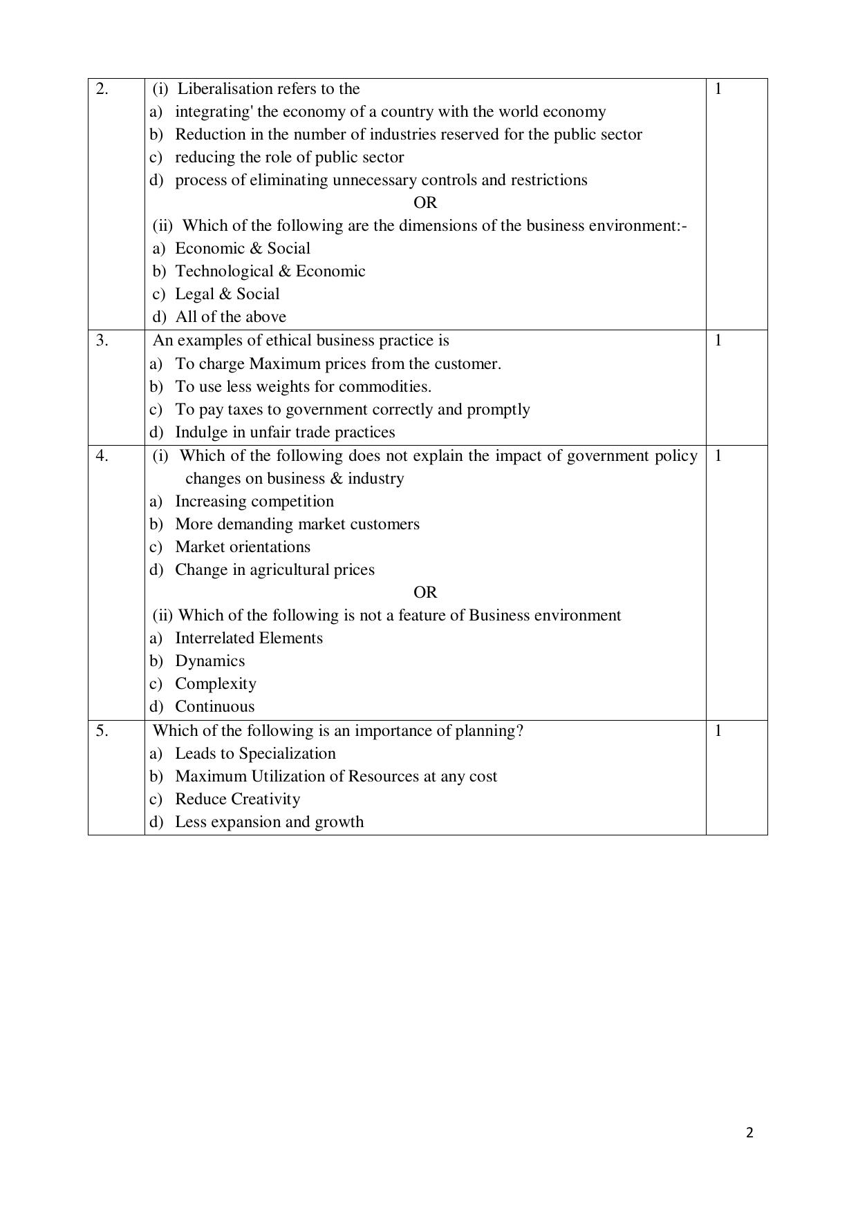 NIOS Class 12 Commerce (Business Studies) (New) Sample Paper - Page 2