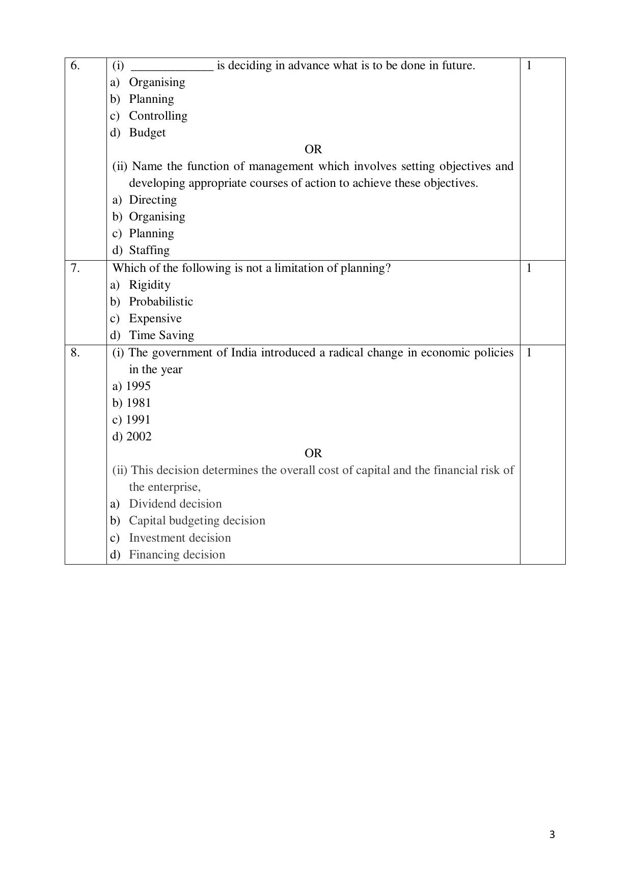 NIOS Class 12 Commerce (Business Studies) (New) Sample Paper - Page 3