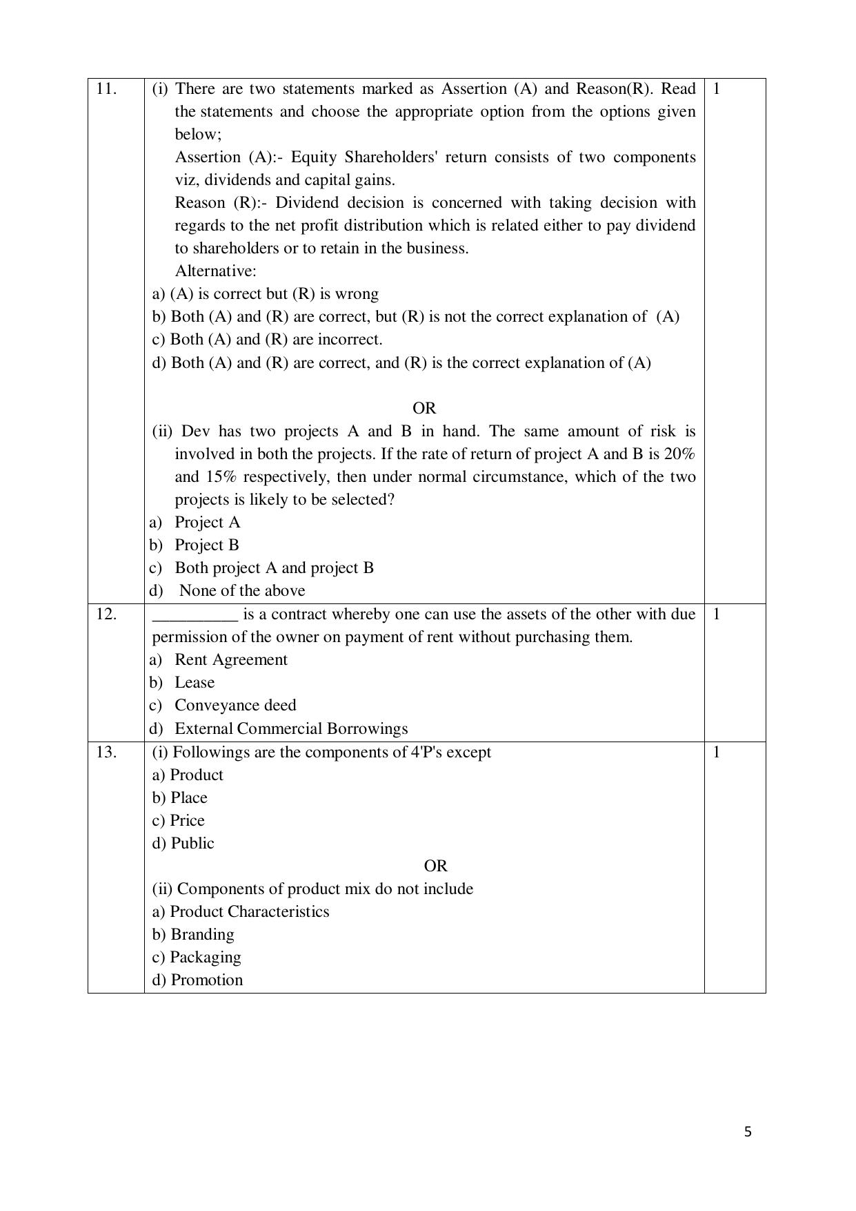 NIOS Class 12 Commerce (Business Studies) (New) Sample Paper - Page 5