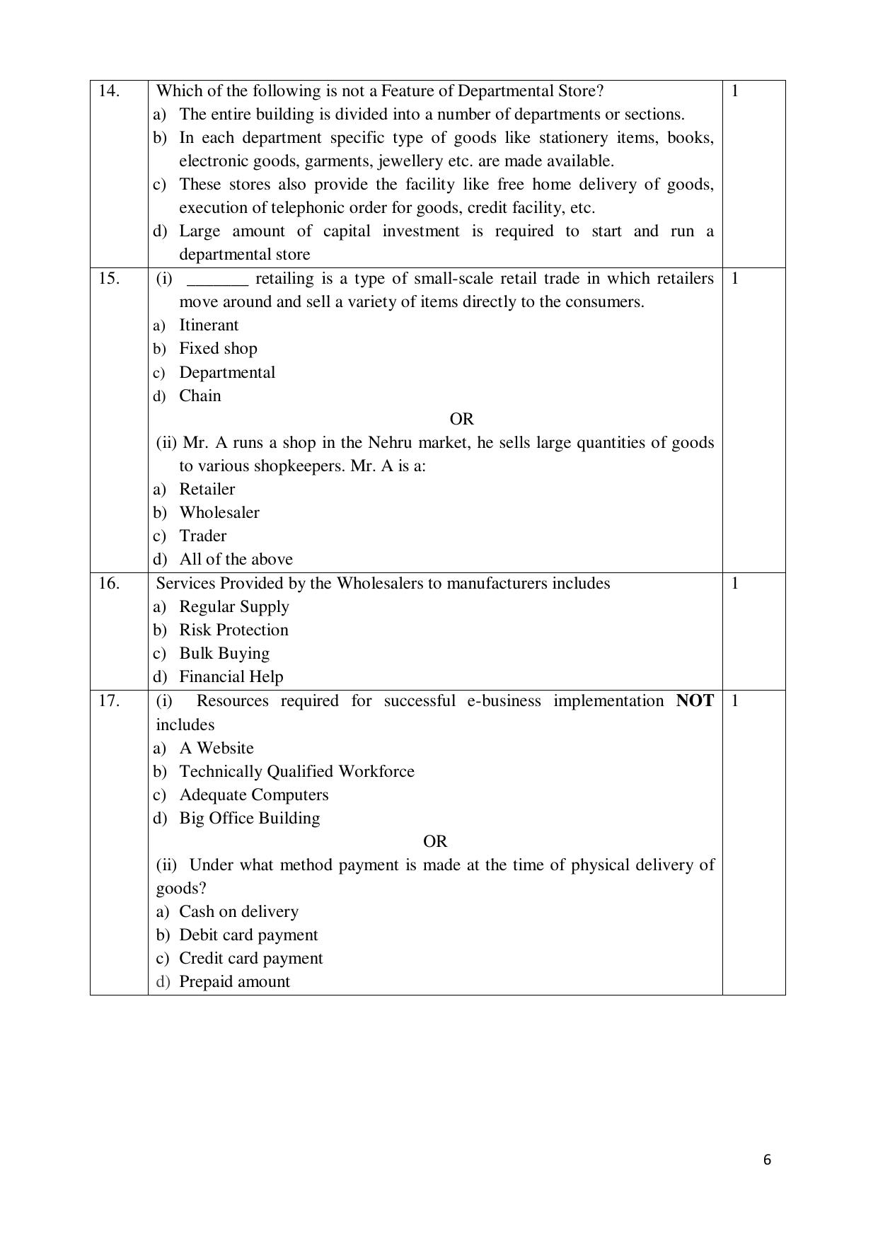 NIOS Class 12 Commerce (Business Studies) (New) Sample Paper - Page 6
