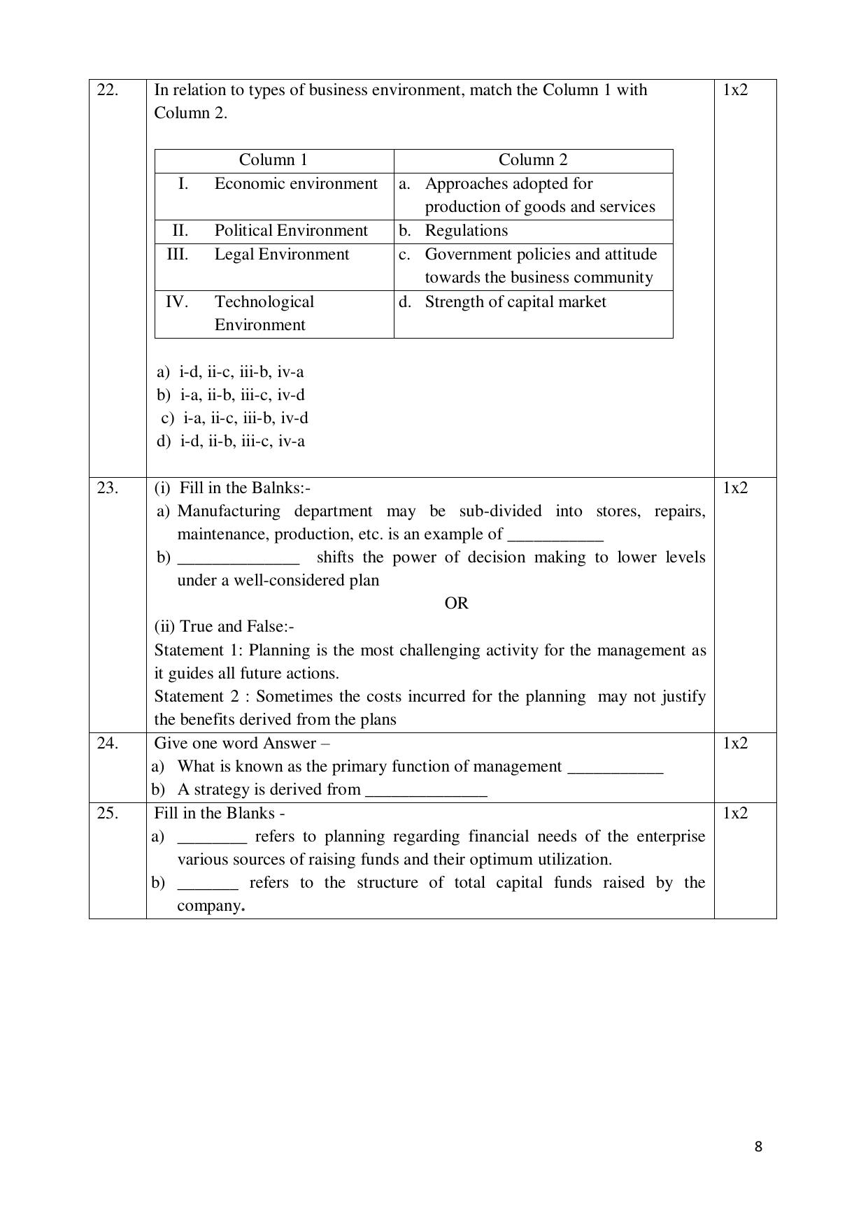 NIOS Class 12 Commerce (Business Studies) (New) Sample Paper - Page 8