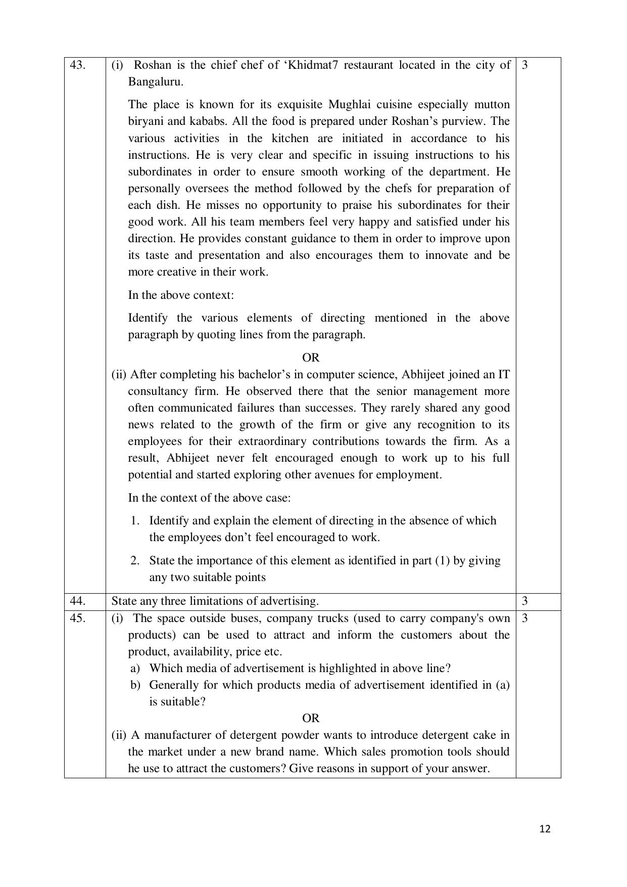 NIOS Class 12 Commerce (Business Studies) (New) Sample Paper - Page 12