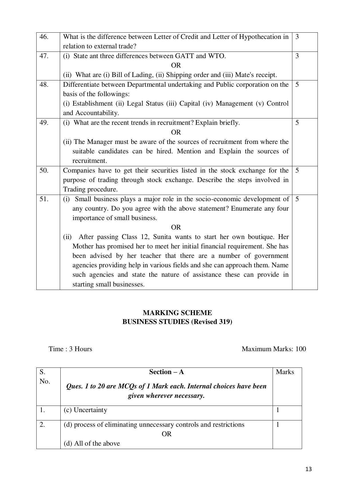 NIOS Class 12 Commerce (Business Studies) (New) Sample Paper - Page 13