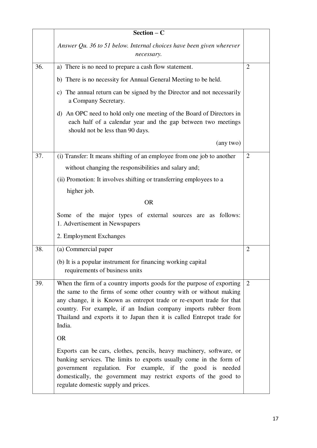 NIOS Class 12 Commerce (Business Studies) (New) Sample Paper - Page 17
