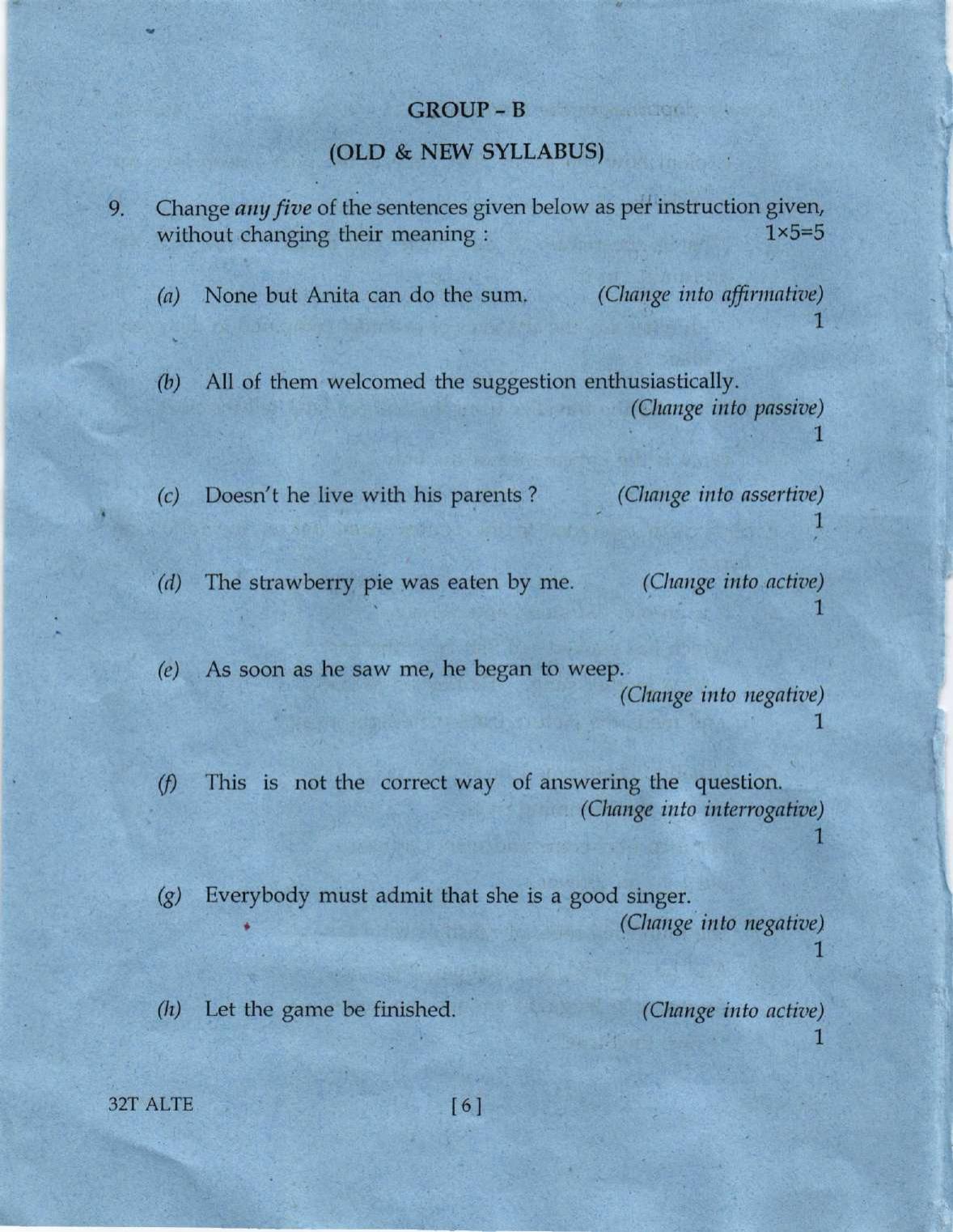 Assam HS 2nd Year Alternative English 2022 Question Paper - Page 6