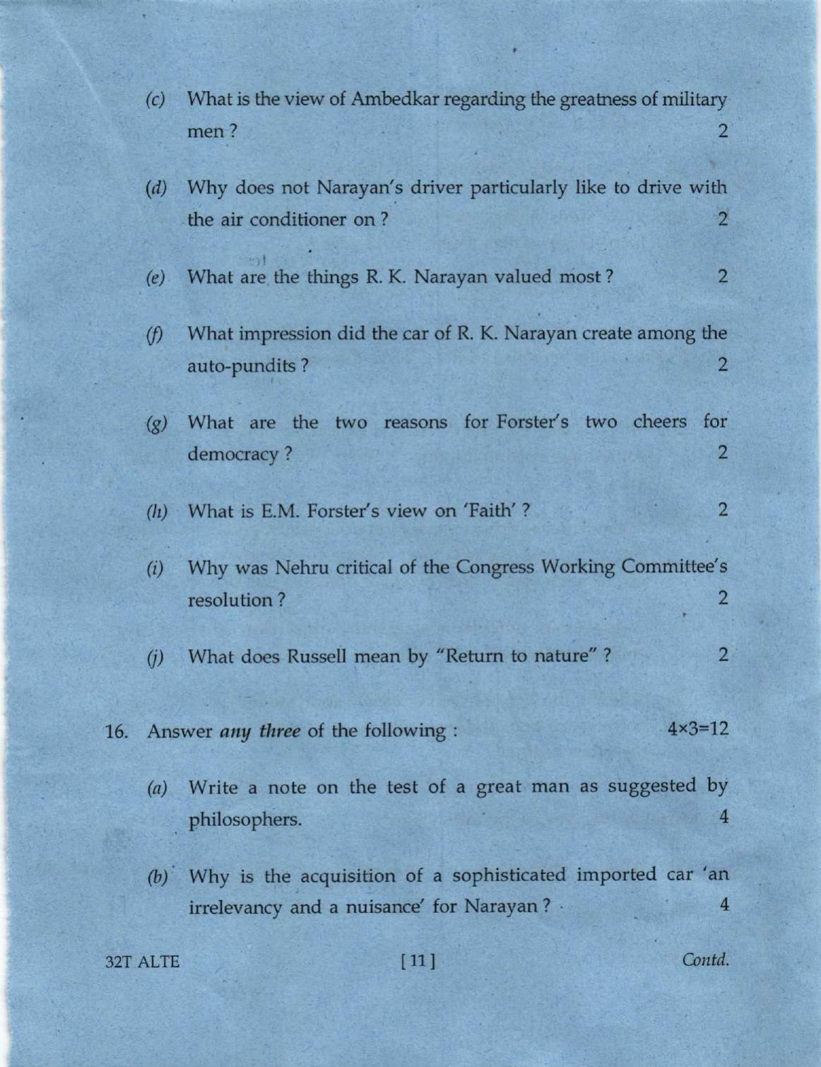 Assam HS 2nd Year Alternative English 2022 Question Paper - Page 11