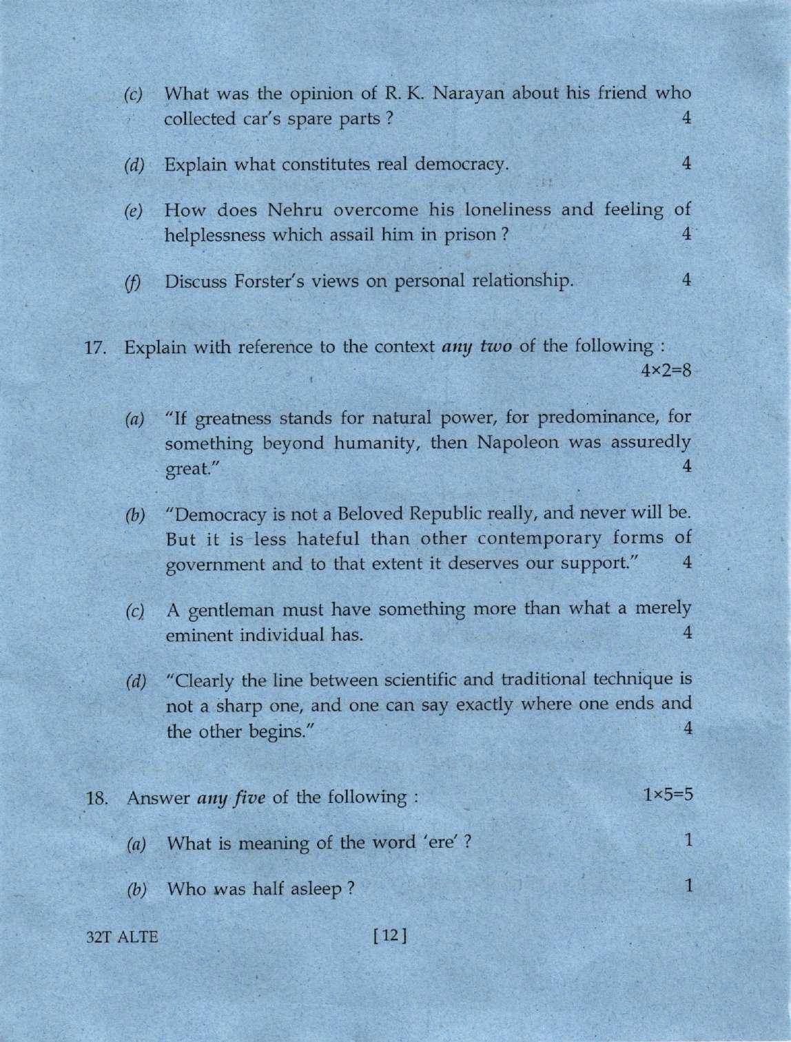 Assam HS 2nd Year Alternative English 2022 Question Paper - Page 12