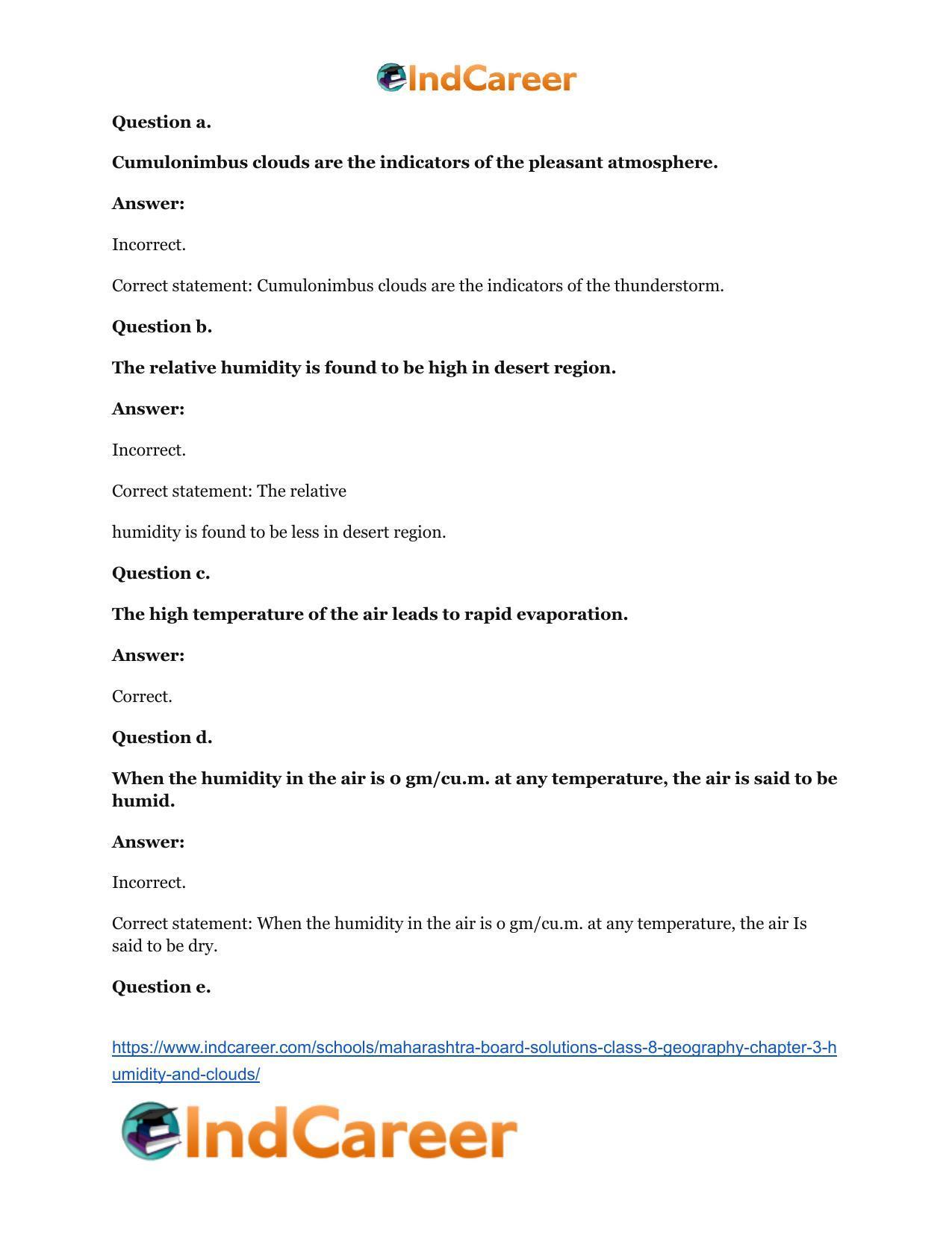Maharashtra Board Solutions Class 8-Geography: Chapter 3- Humidity and Clouds - Page 11