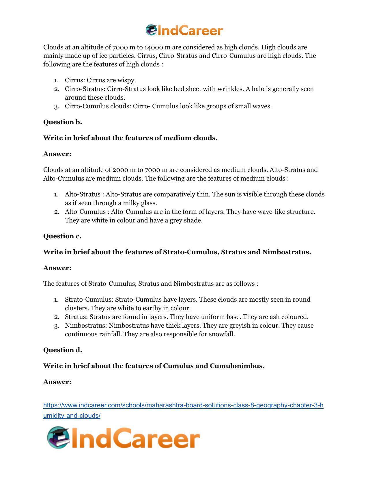 Maharashtra Board Solutions Class 8-Geography: Chapter 3- Humidity and Clouds - Page 13