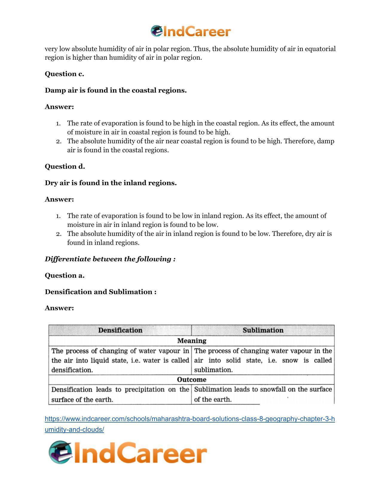 Maharashtra Board Solutions Class 8-Geography: Chapter 3- Humidity and Clouds - Page 15