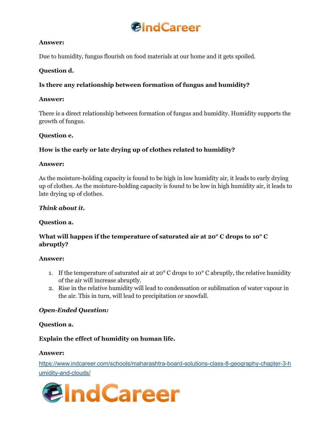 Maharashtra Board Solutions Class 8-Geography: Chapter 3- Humidity and Clouds - Page 20
