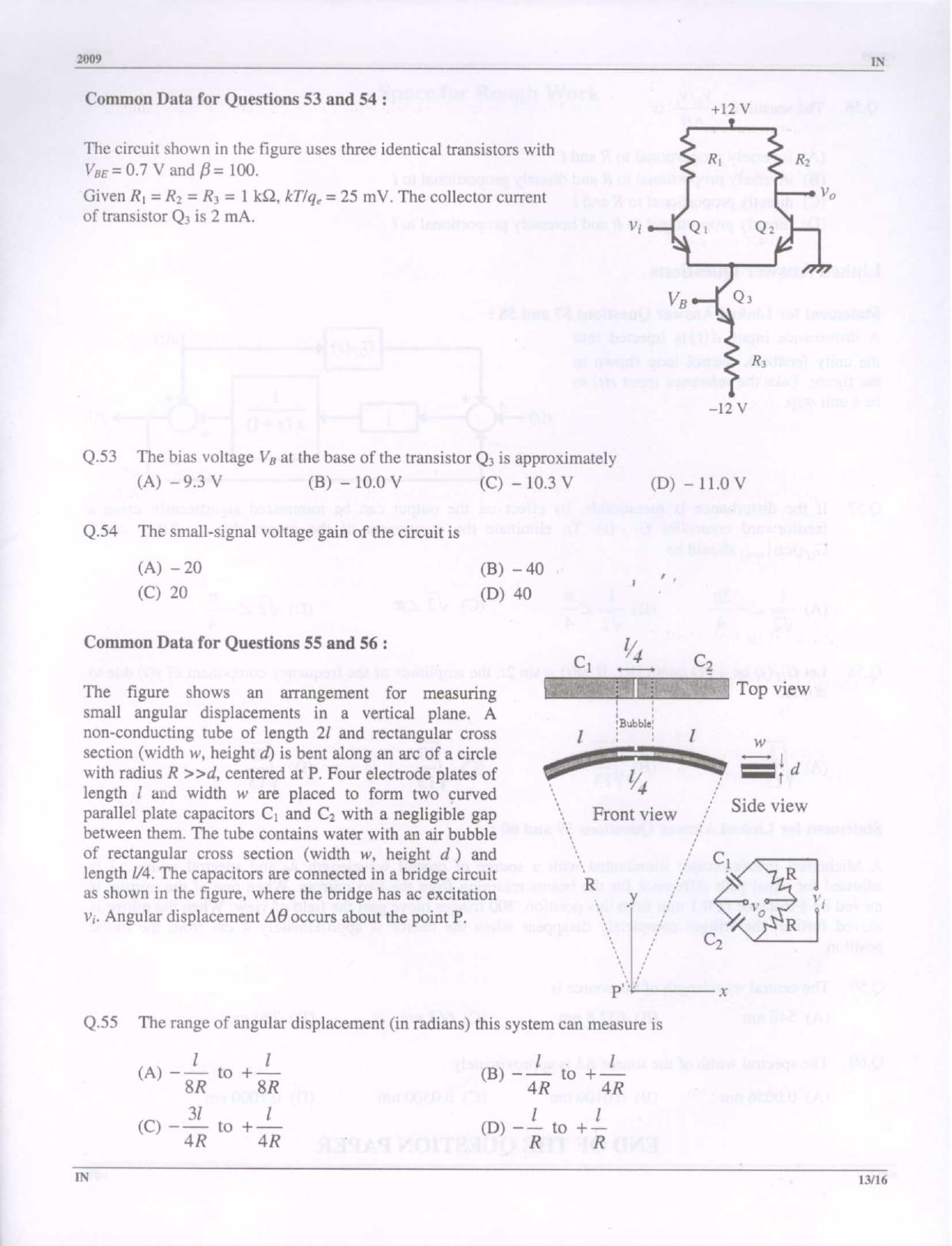 GATE 2009 Instrumentation Engineering (IN) Question Paper with Answer Key - Page 13