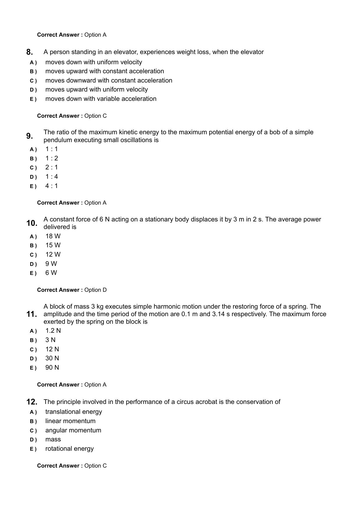 KEAM 2024 June 7 Question Paper with Answer Key - Page 3