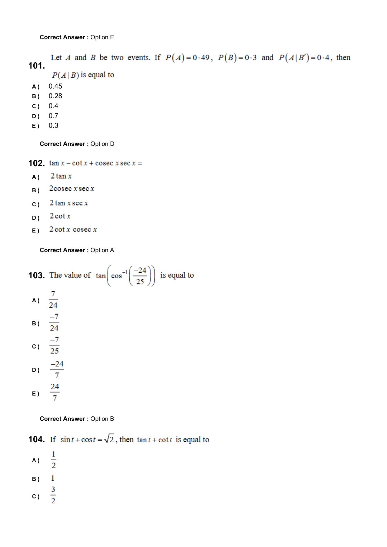 KEAM 2024 June 7 Question Paper with Answer Key - Page 25
