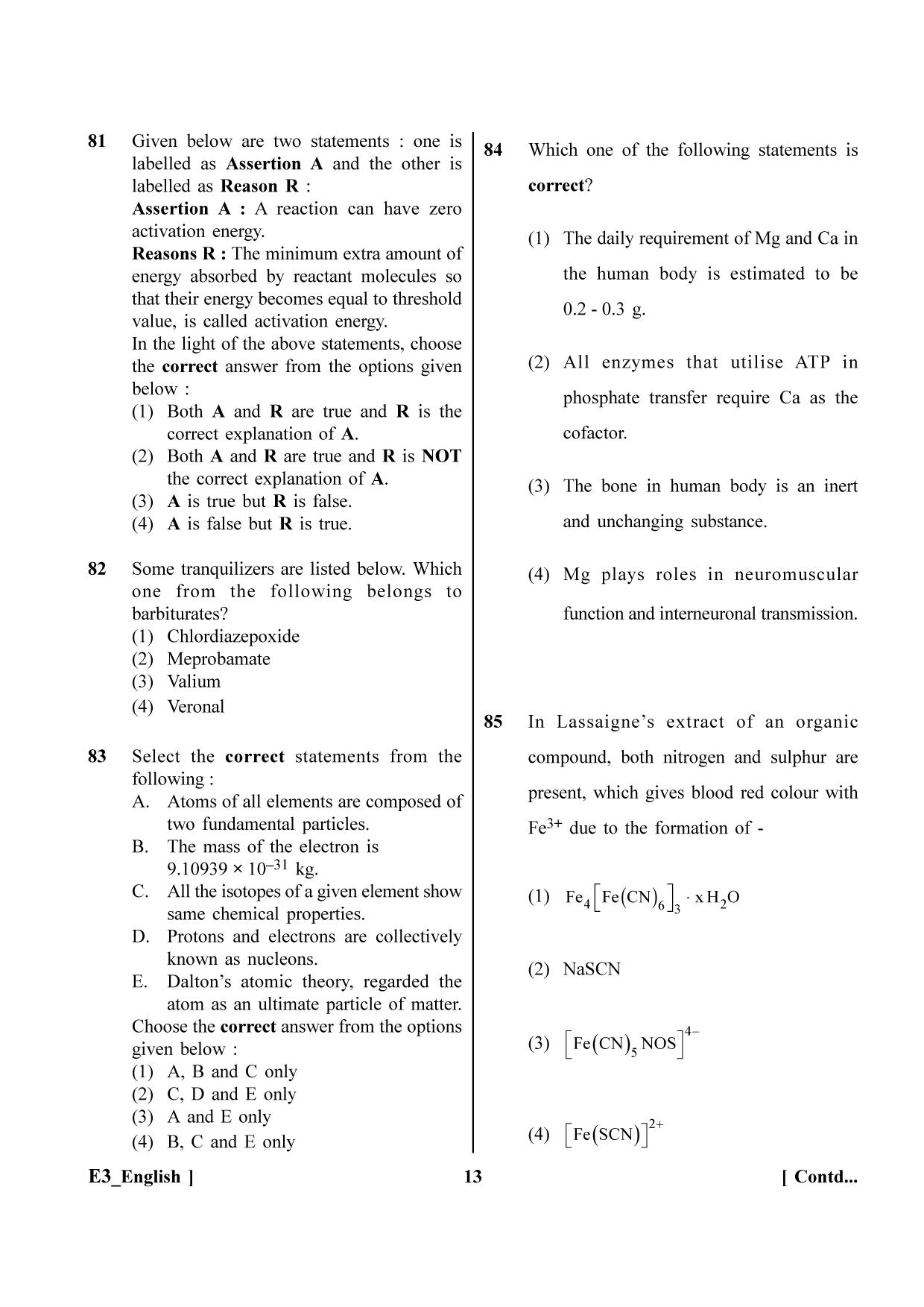 NEET 2023 H3 Official Answer Key - Page 13