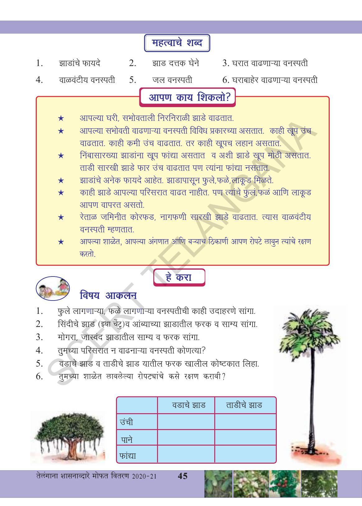 TS SCERT Class 3 Environmental Science (Marathi Medium) Text Book - Page 56