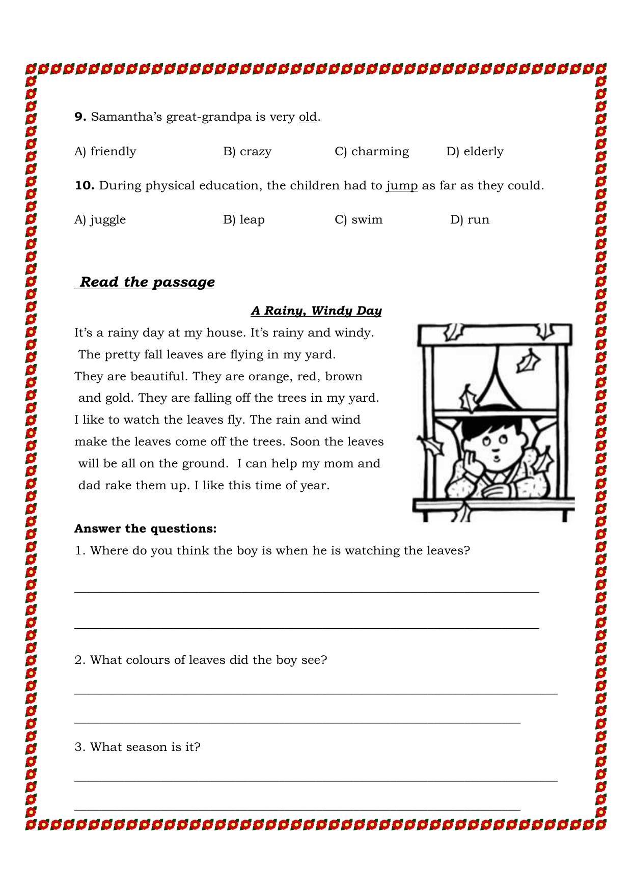 Revision Worksheet for Class 2 English Assignment 101 - Page 3
