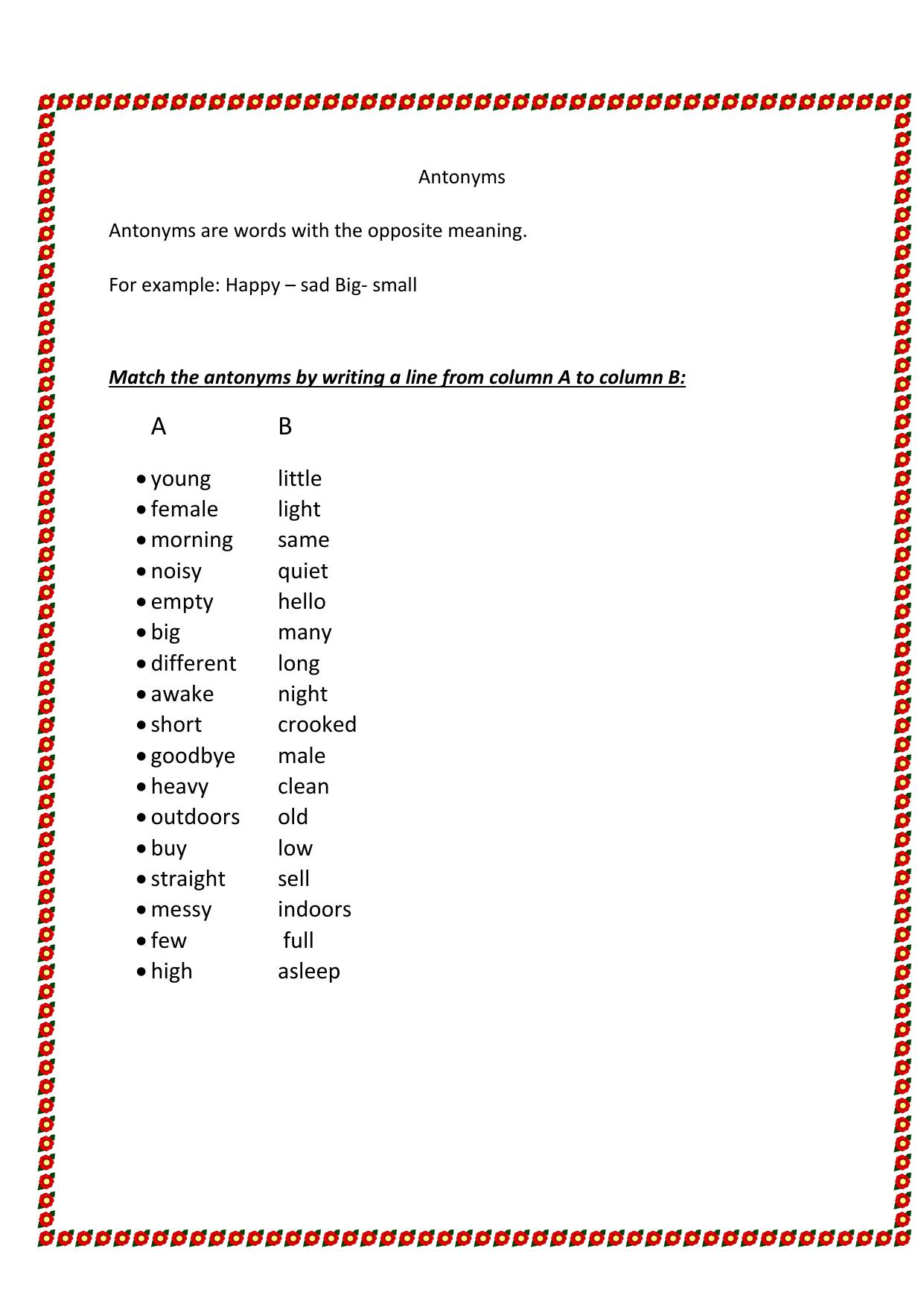Revision Worksheet for Class 2 English Assignment 101 - Page 5