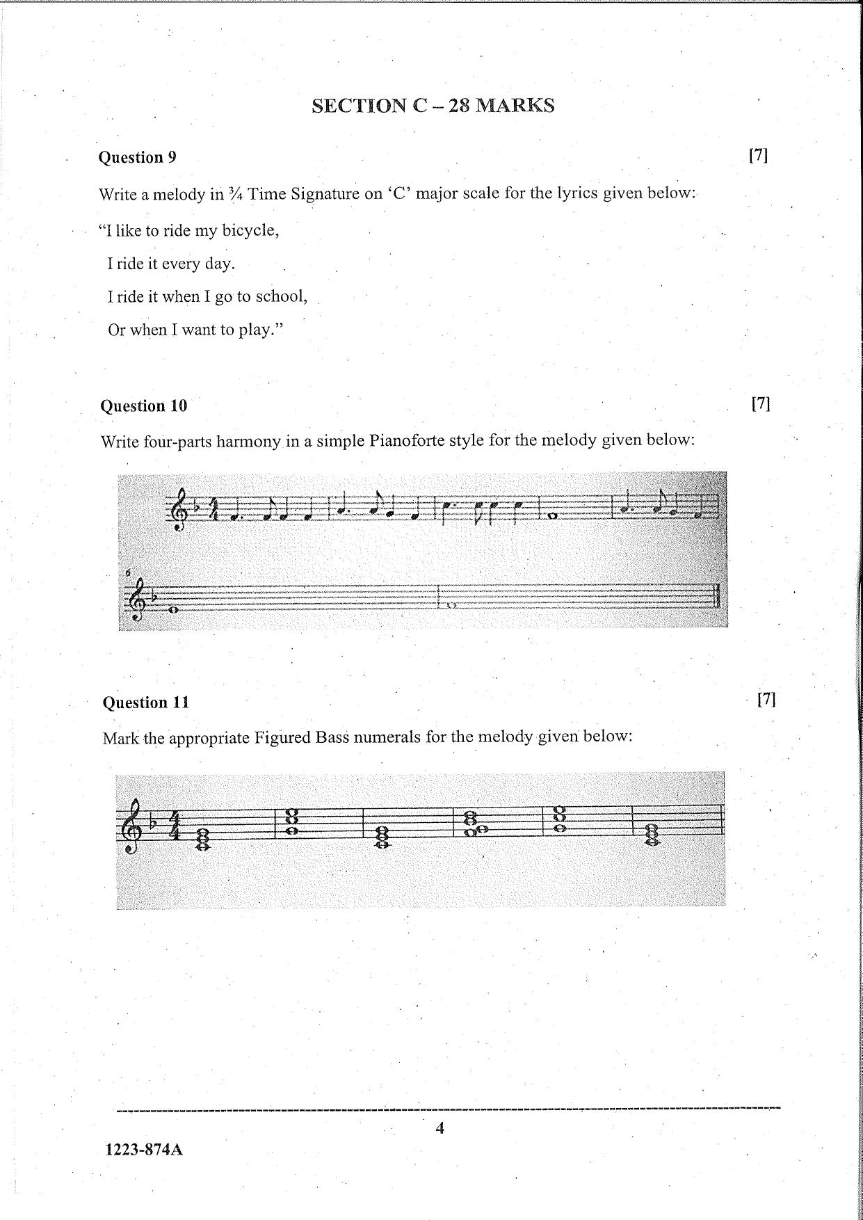 ISC Class 12 Western Music 2023 Question Paper - Page 4