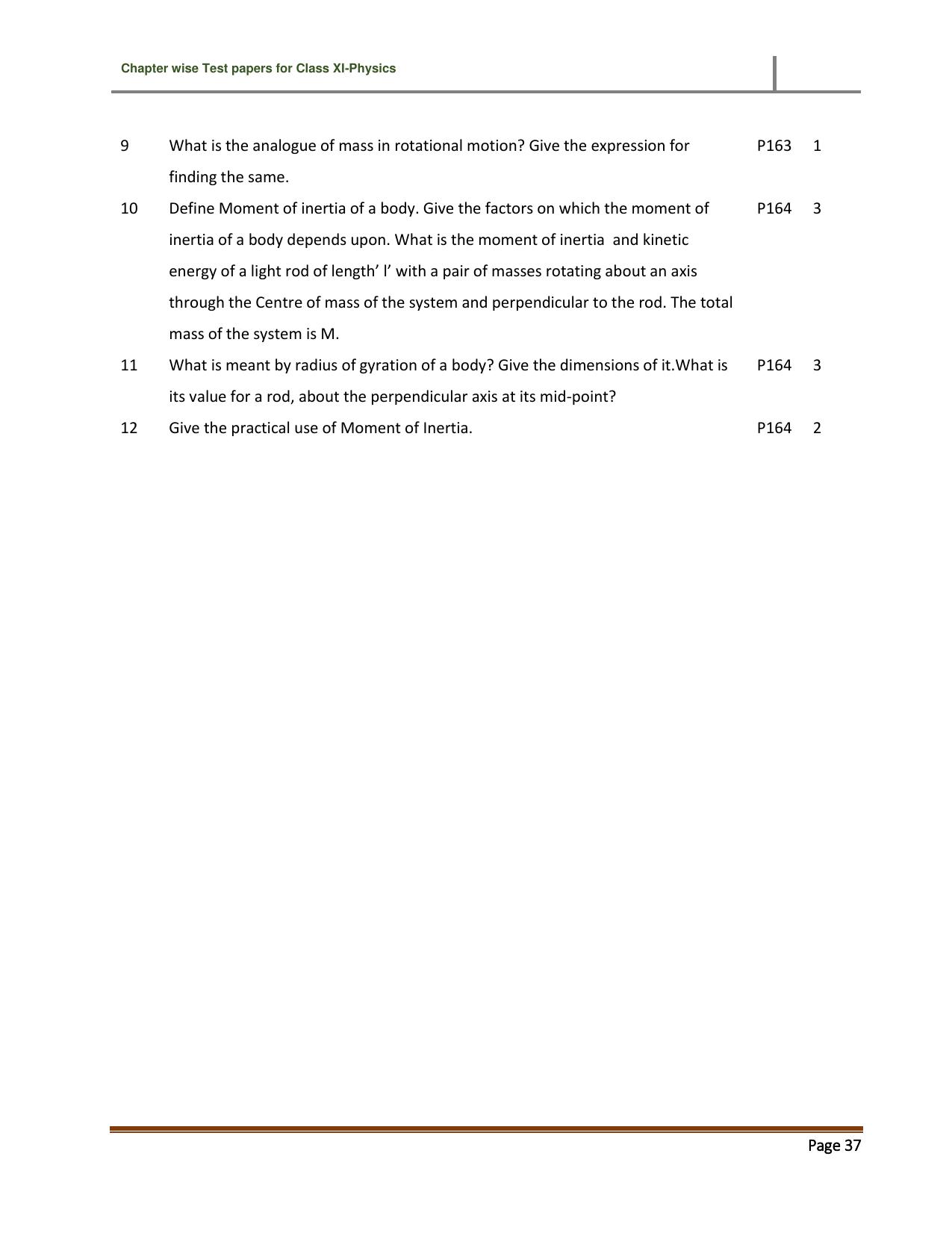 CBSE Worksheets for Class 11 Physics Systems of Particles and Rotational Motion Assignment 2 - Page 2