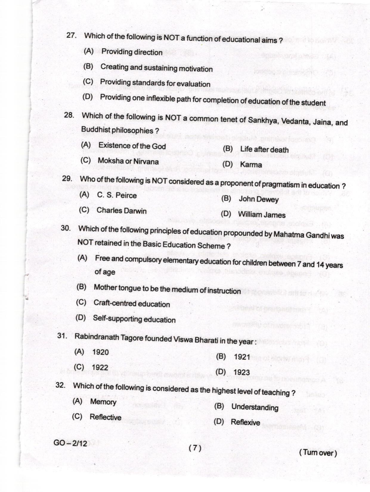 Odisha CPET 2024 EDUCATION Question Paper - Page 7