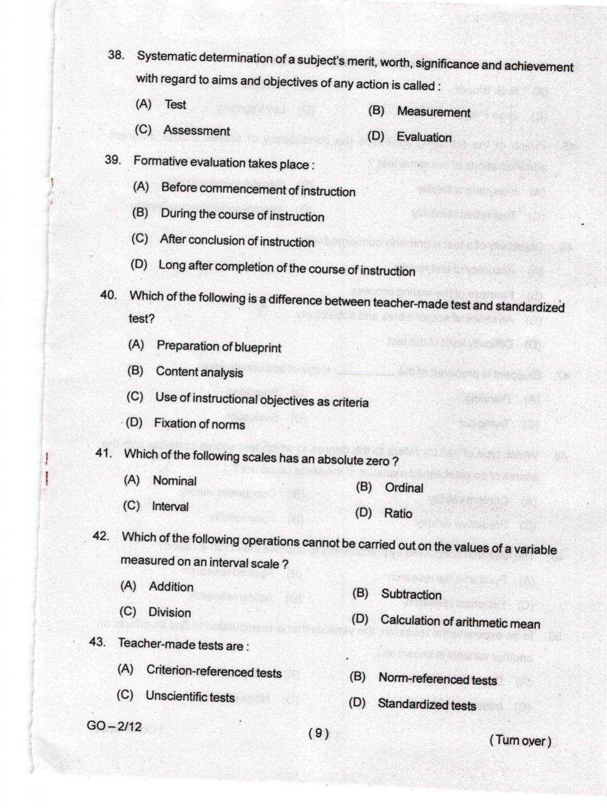 Odisha CPET 2024 EDUCATION Question Paper - Page 9