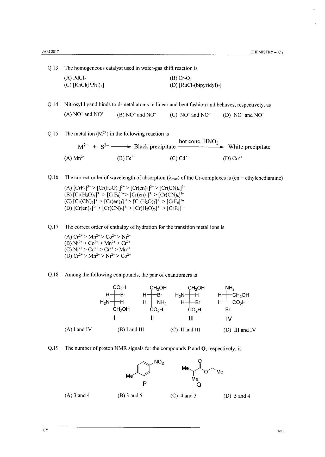 JAM 2017: CY Question Paper - Page 3