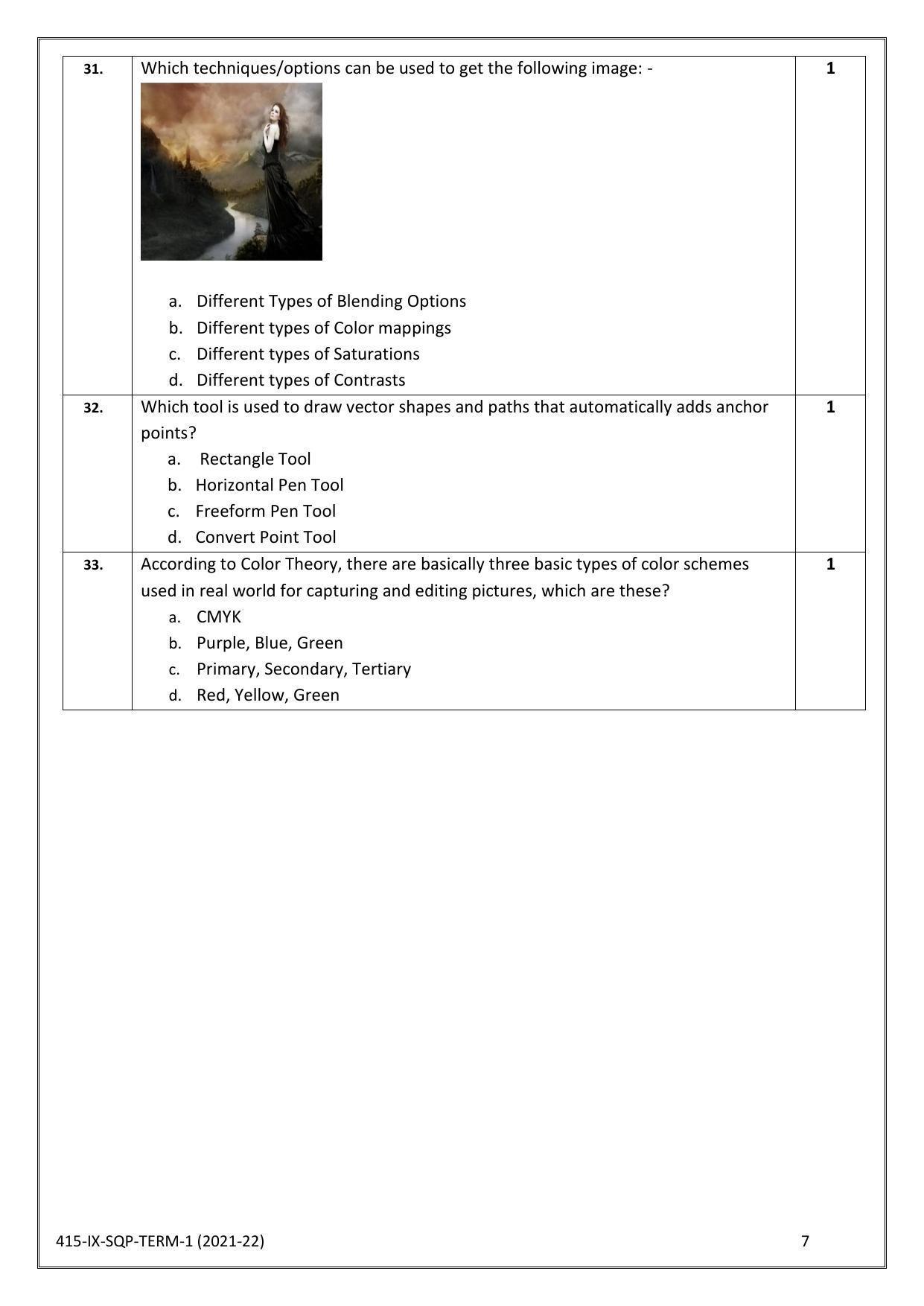 CBSE Class 10 Skill Education (Term I) - Multi Media Sample Paper 2021-22 - Page 7