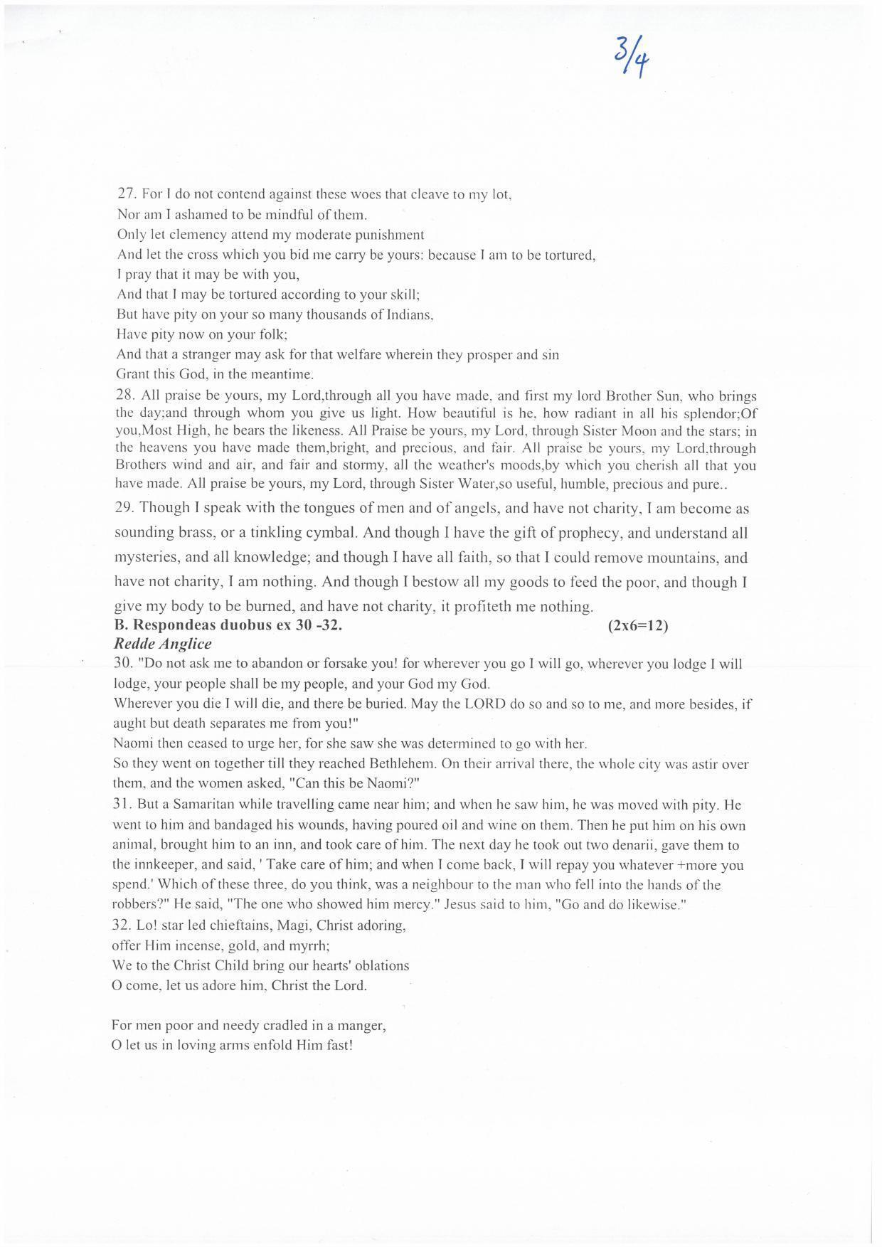 Kerala Plus Two (Class 12th) Answer Key 2022 - Latin - Page 3