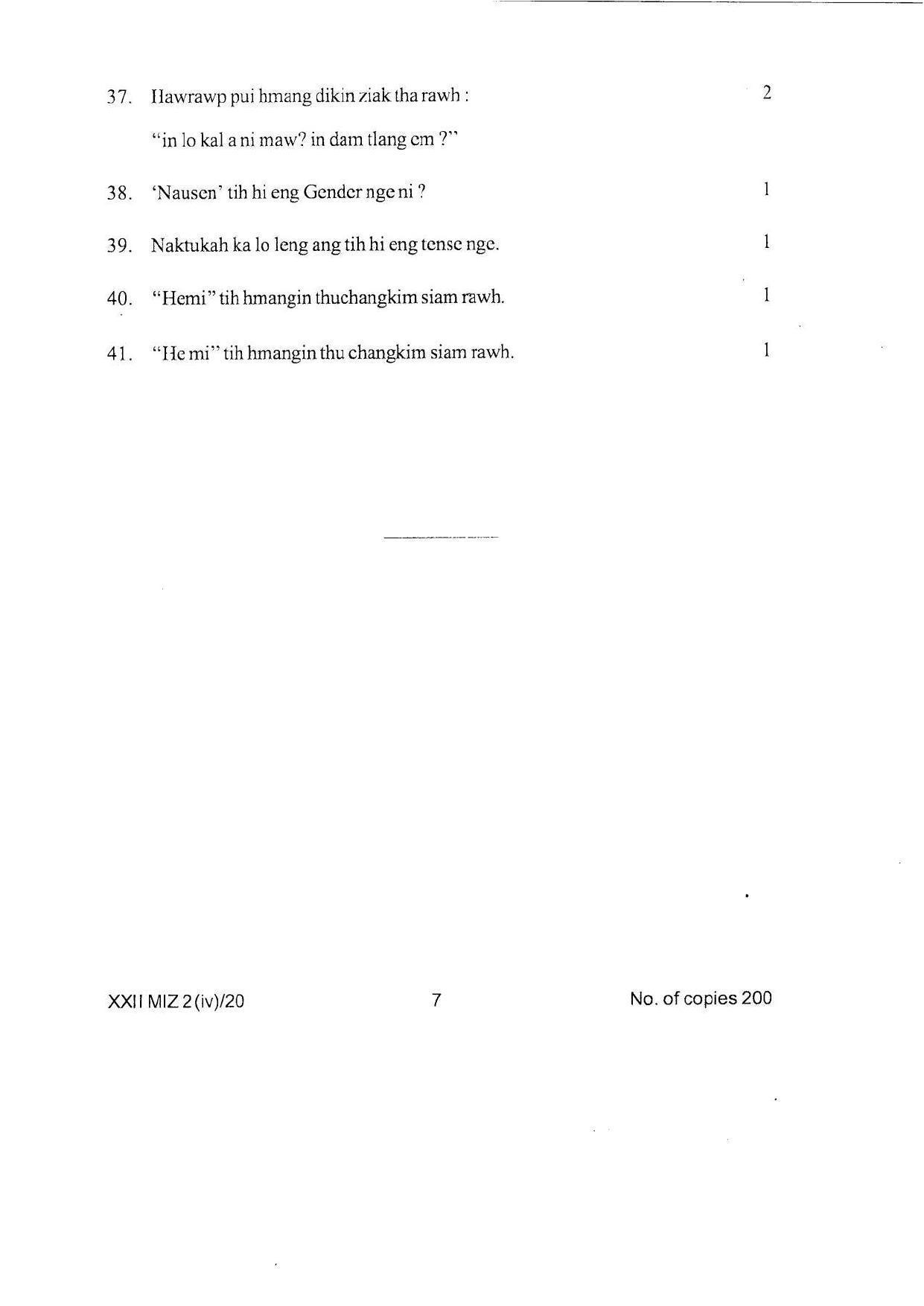 COHSEM Class 12 Mizo Question Papers 2020 - Page 7