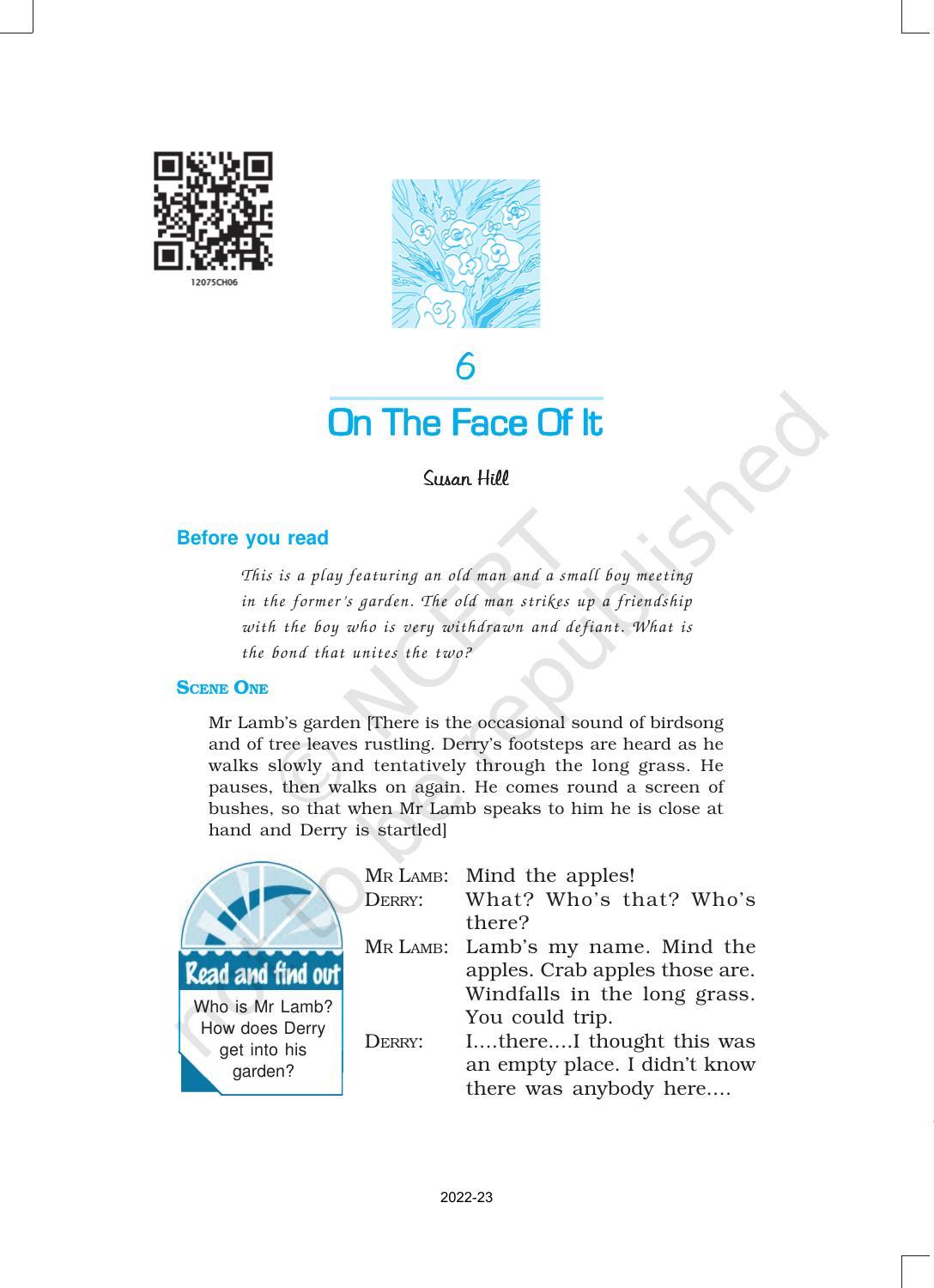 NCERT Book for Class 12 English Chapter 6 On the face of It - Page 1