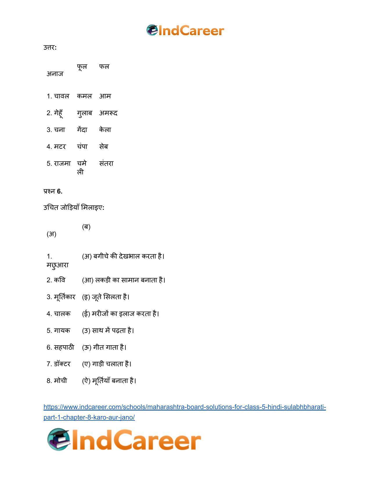 Maharashtra Board Solutions for Class 5- Hindi Sulabhbharati (Part 1): Chapter 8- करो और जानो - Page 6