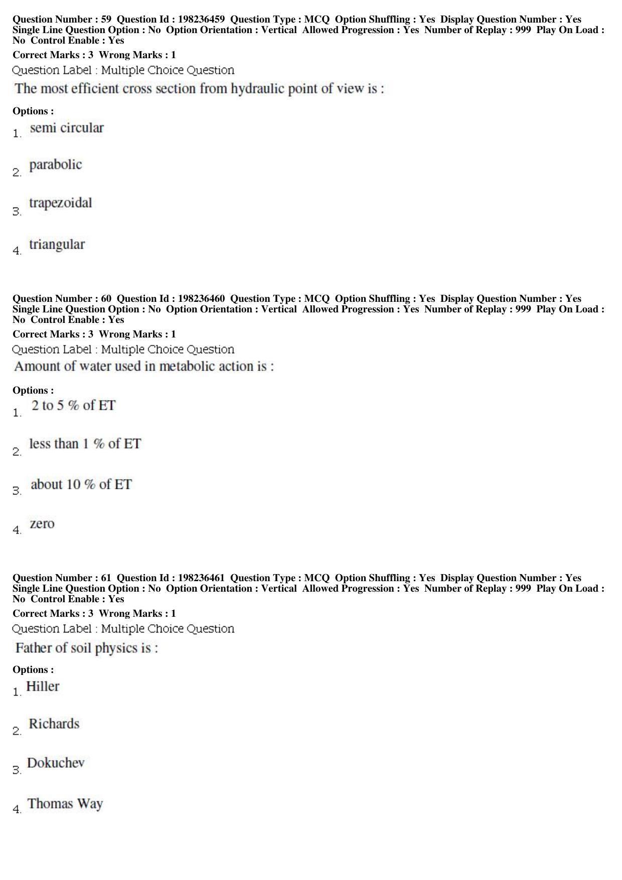 BHU RET Water Management 2019 Question Paper - Page 22