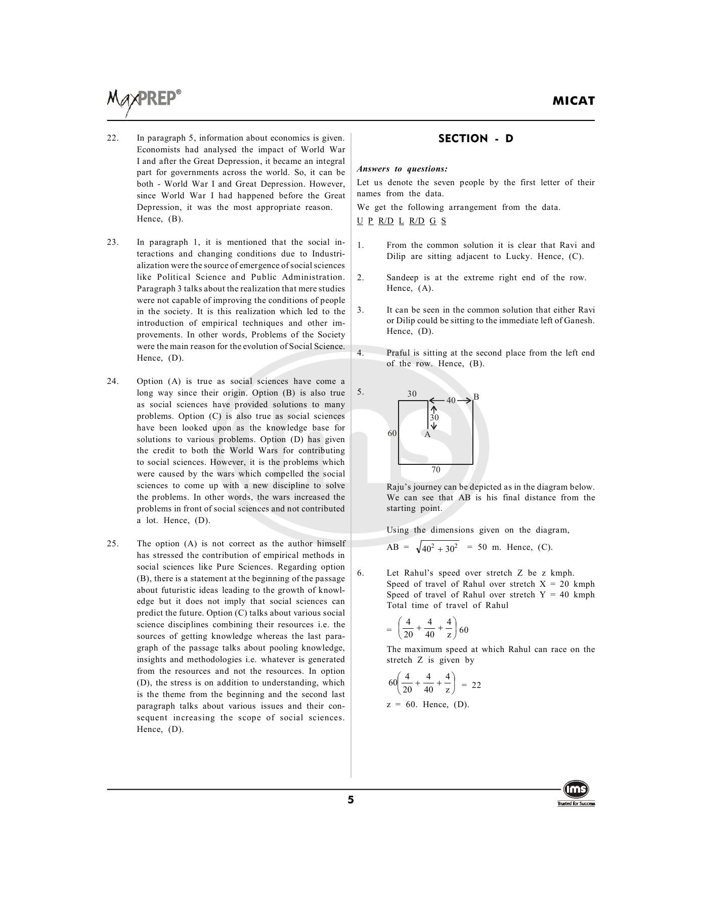 MICAT Sample Questions 4 - Page 5