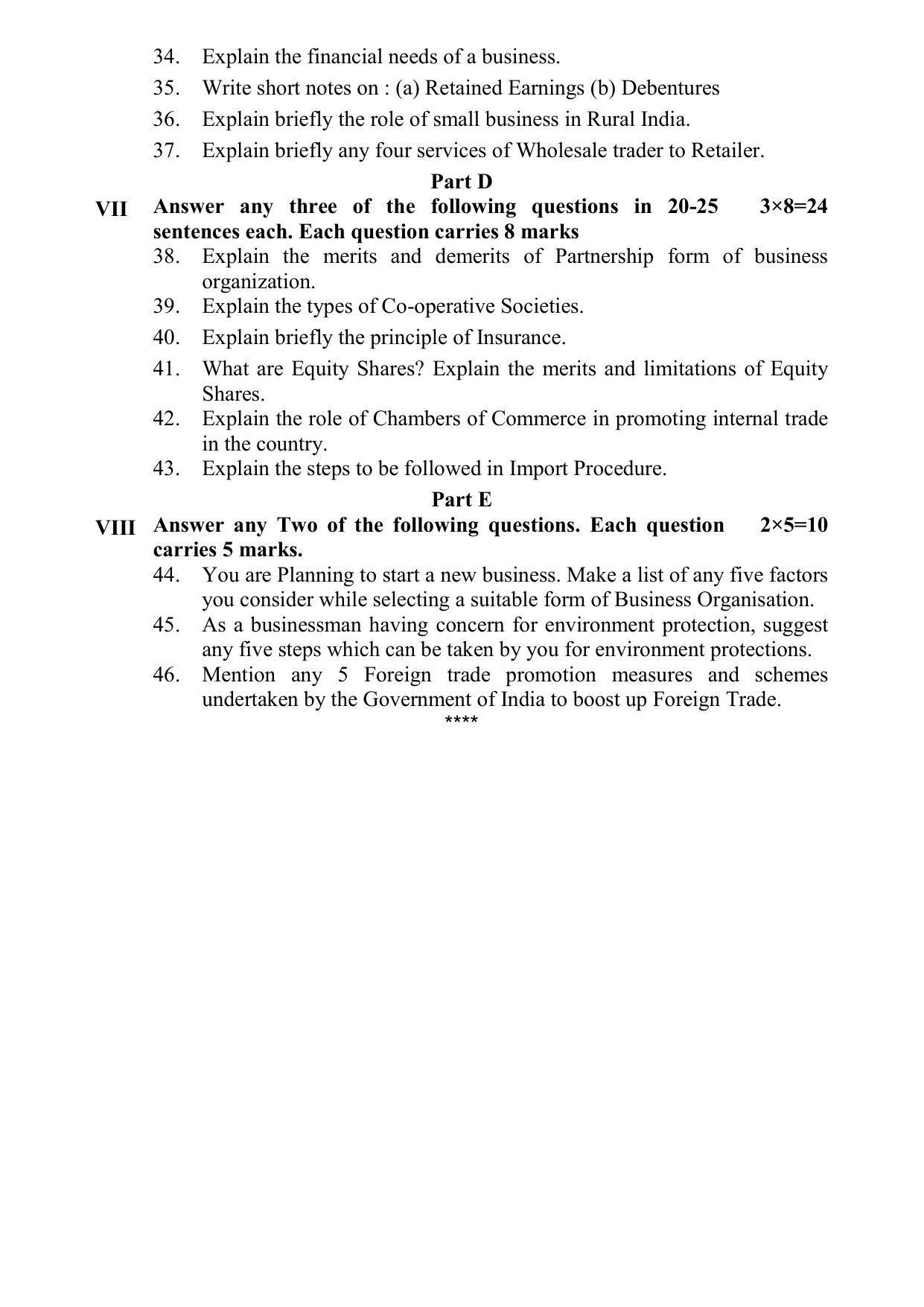 Karnataka 1st PUC BUSINESS STUDIES Model Question Paper - Page 4
