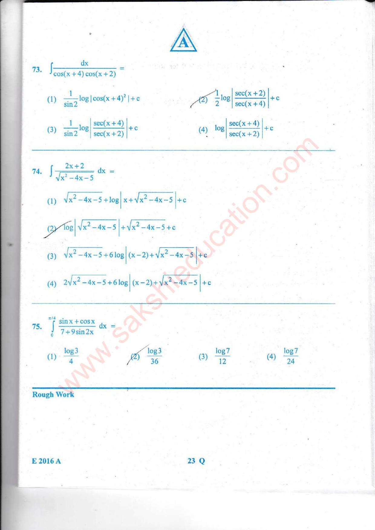 TS EAMCET 2016 Engineering Question Paper with Key (Held on 15 May 2016) - Page 24