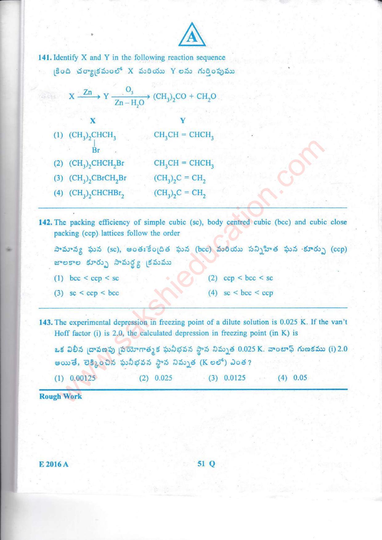 TS EAMCET 2016 Engineering Question Paper with Key (Held on 15 May 2016) - Page 52