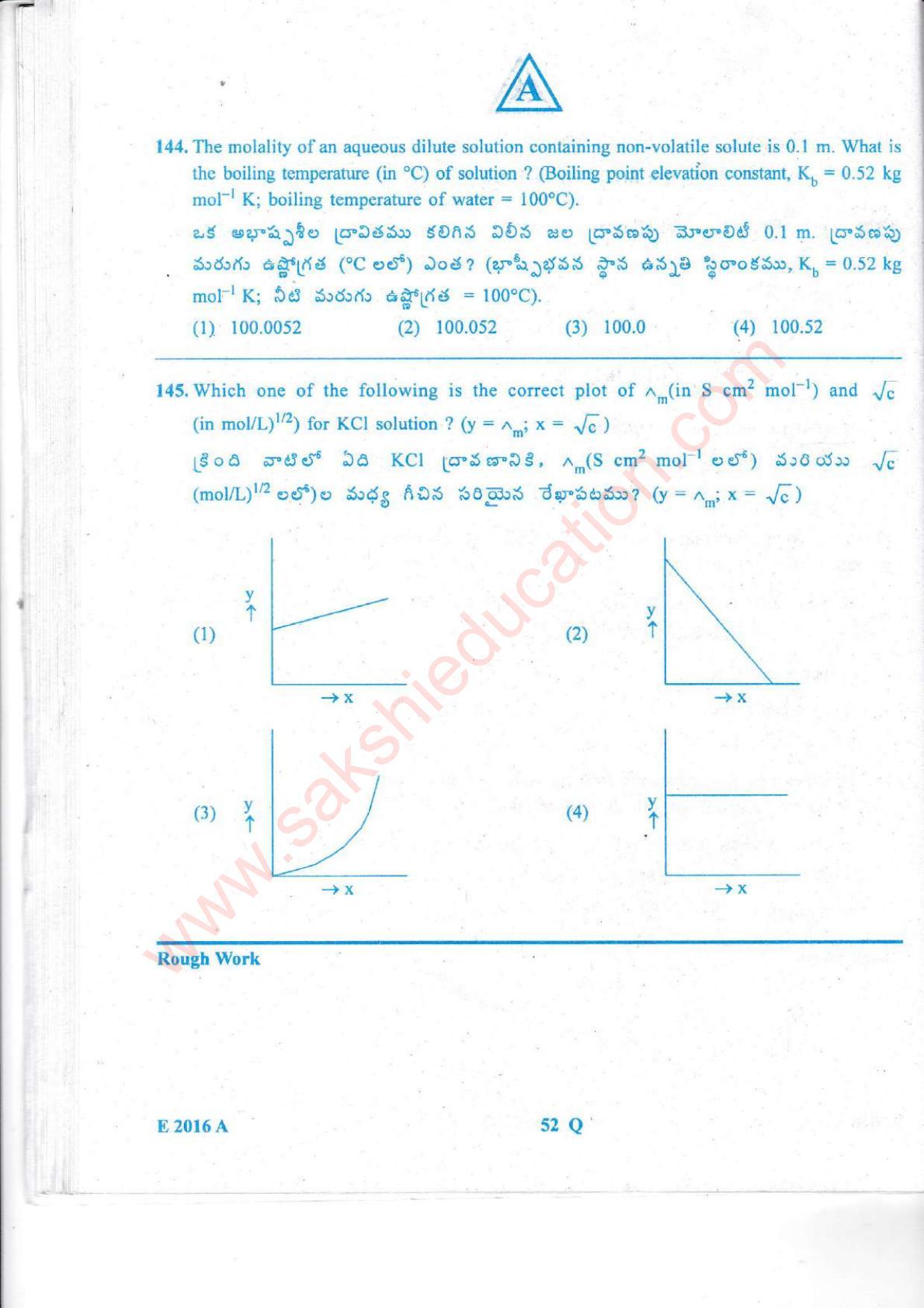 TS EAMCET 2016 Engineering Question Paper with Key (Held on 15 May 2016) - Page 53