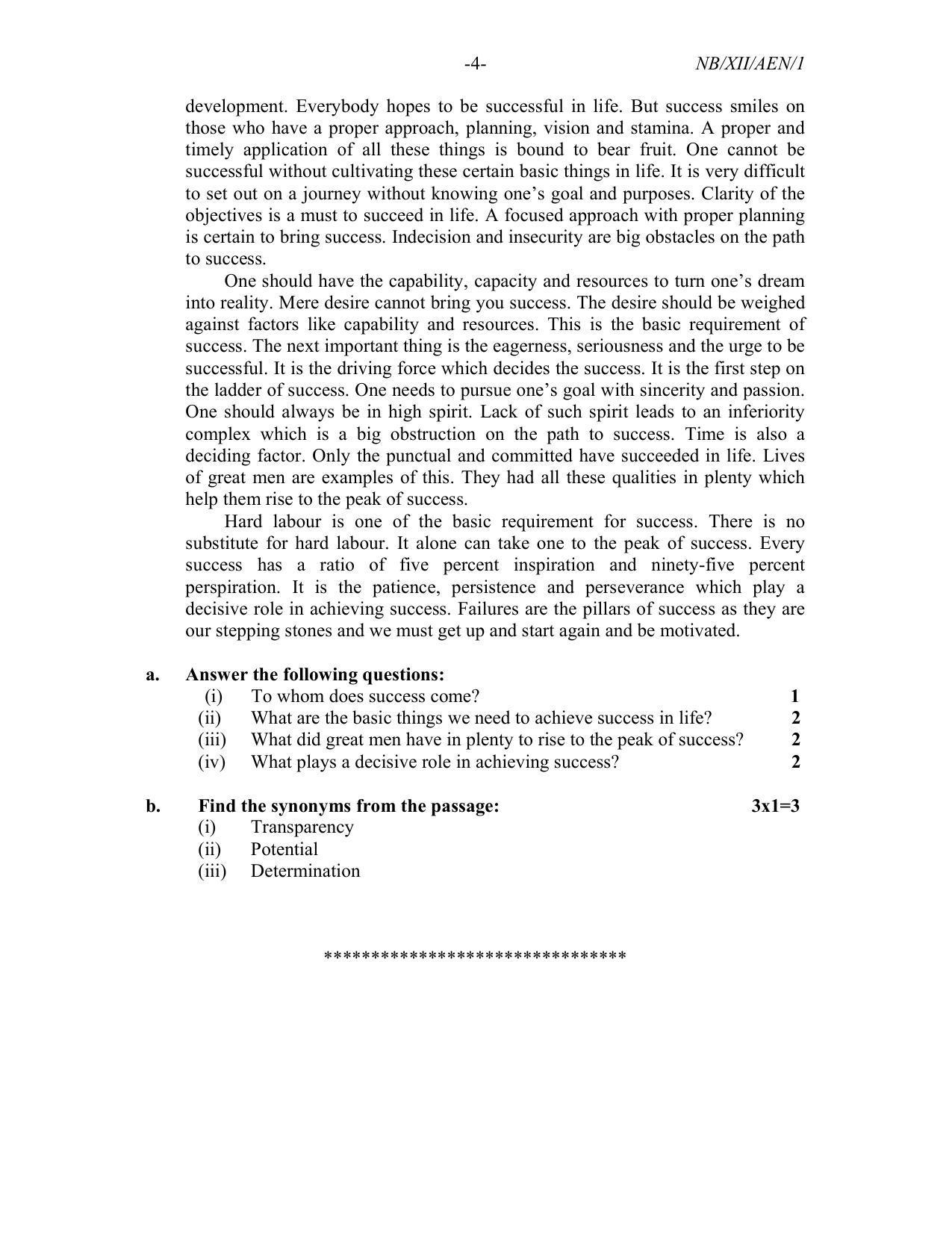 Nagaland Board Class 12 alt english 2022 Question Paper - Page 4