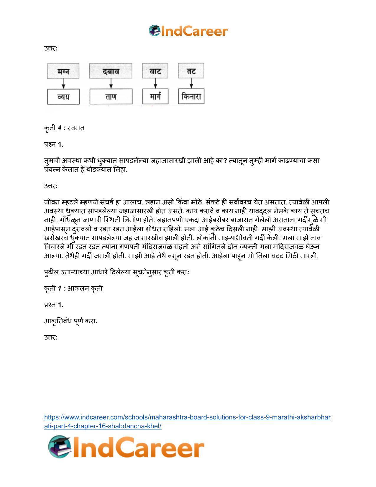 Maharashtra Board Solutions for Class 9- Marathi Aksharbharati (Part- 4): Chapter 16- शब्दांचा खेळ - Page 24