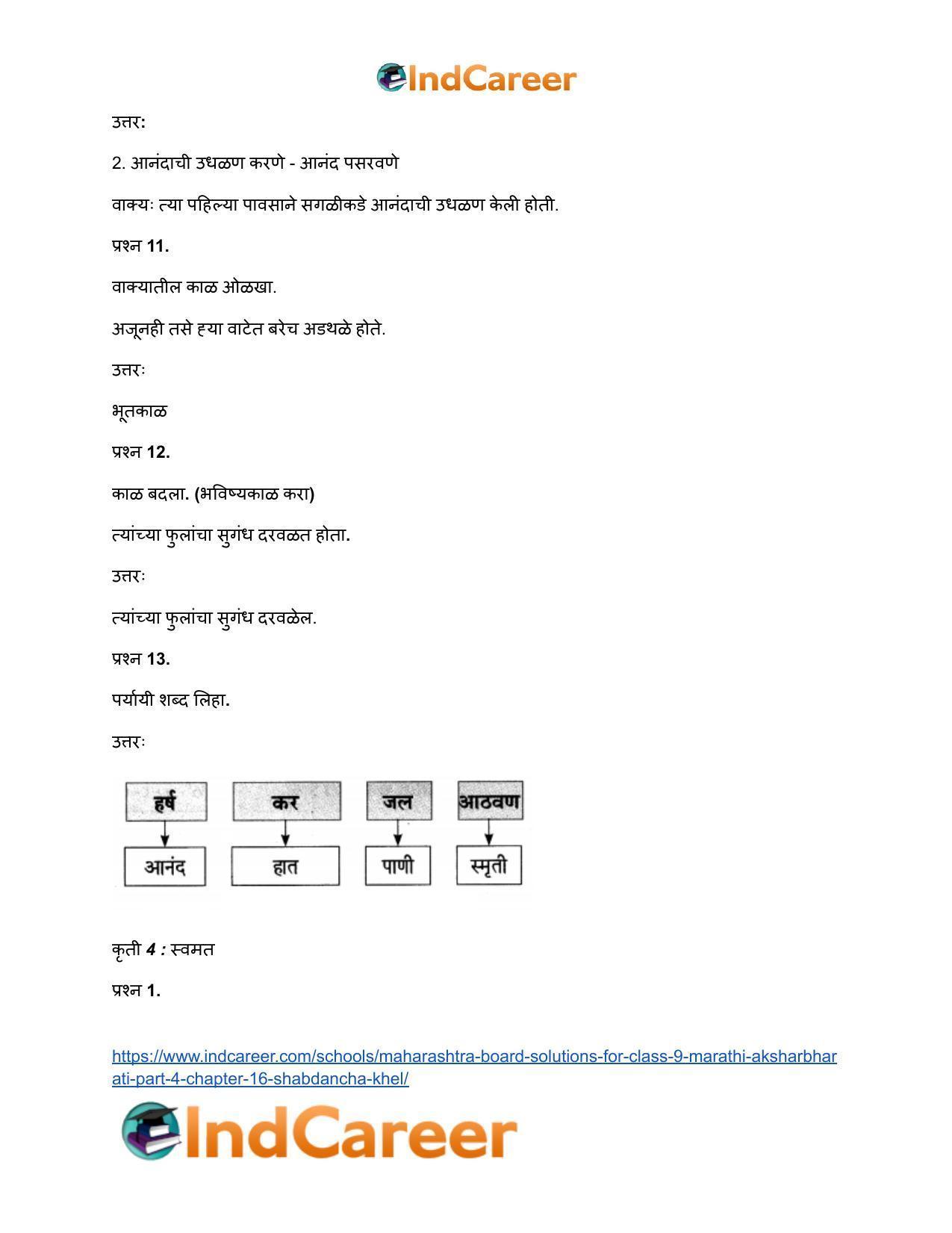 Maharashtra Board Solutions for Class 9- Marathi Aksharbharati (Part- 4): Chapter 16- शब्दांचा खेळ - Page 48