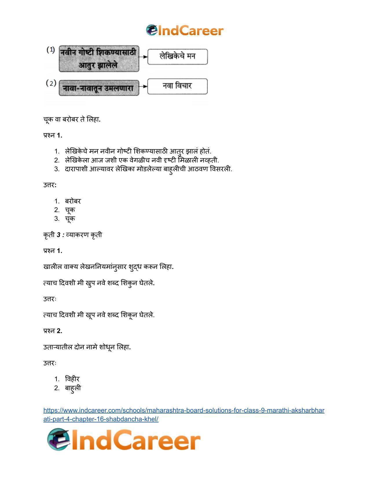 Maharashtra Board Solutions for Class 9- Marathi Aksharbharati (Part- 4): Chapter 16- शब्दांचा खेळ - Page 53
