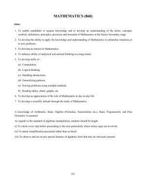 ISC Class XI & XII Mathematics Syllabus