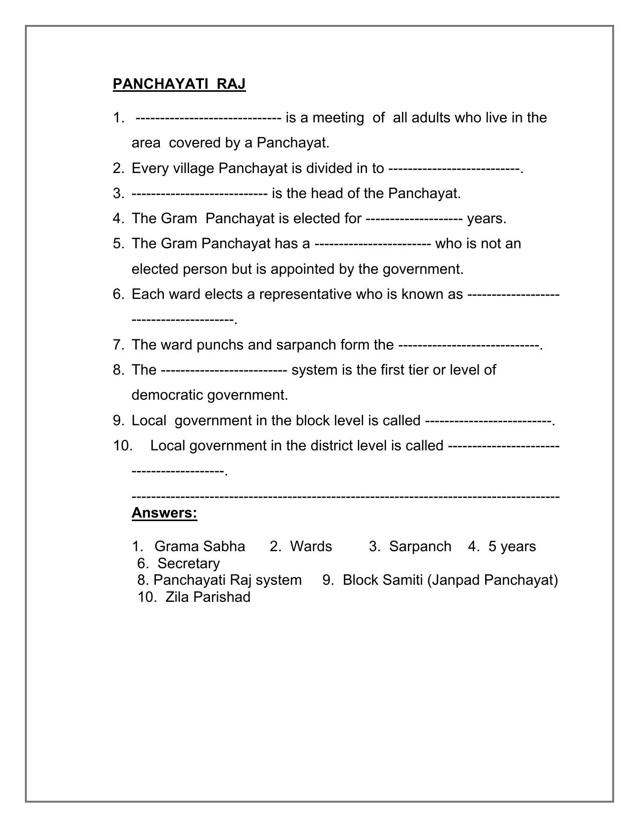 CBSE Worksheets for Class 6 Social Science Administration Assignment - Page 2