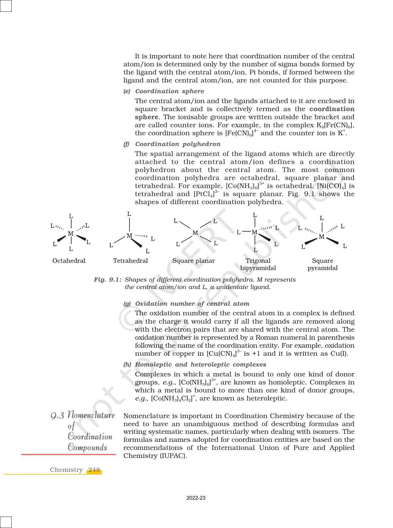 NCERT Book for Class 12 Chemistry Chapter 9 Coordination Compounds - Page 5