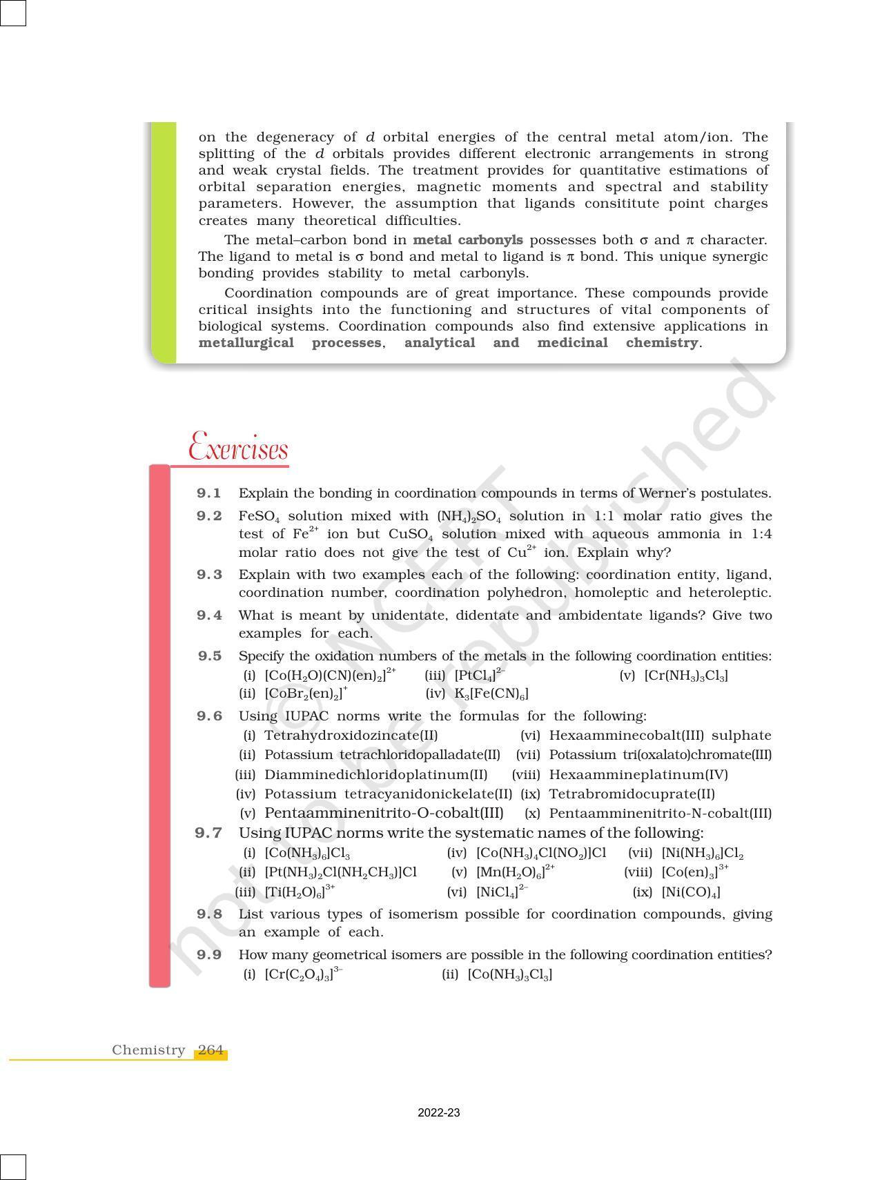 NCERT Book for Class 12 Chemistry Chapter 9 Coordination Compounds - Page 21