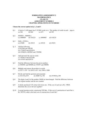 CBSE Worksheets for Class 6 Maths Assignment 6